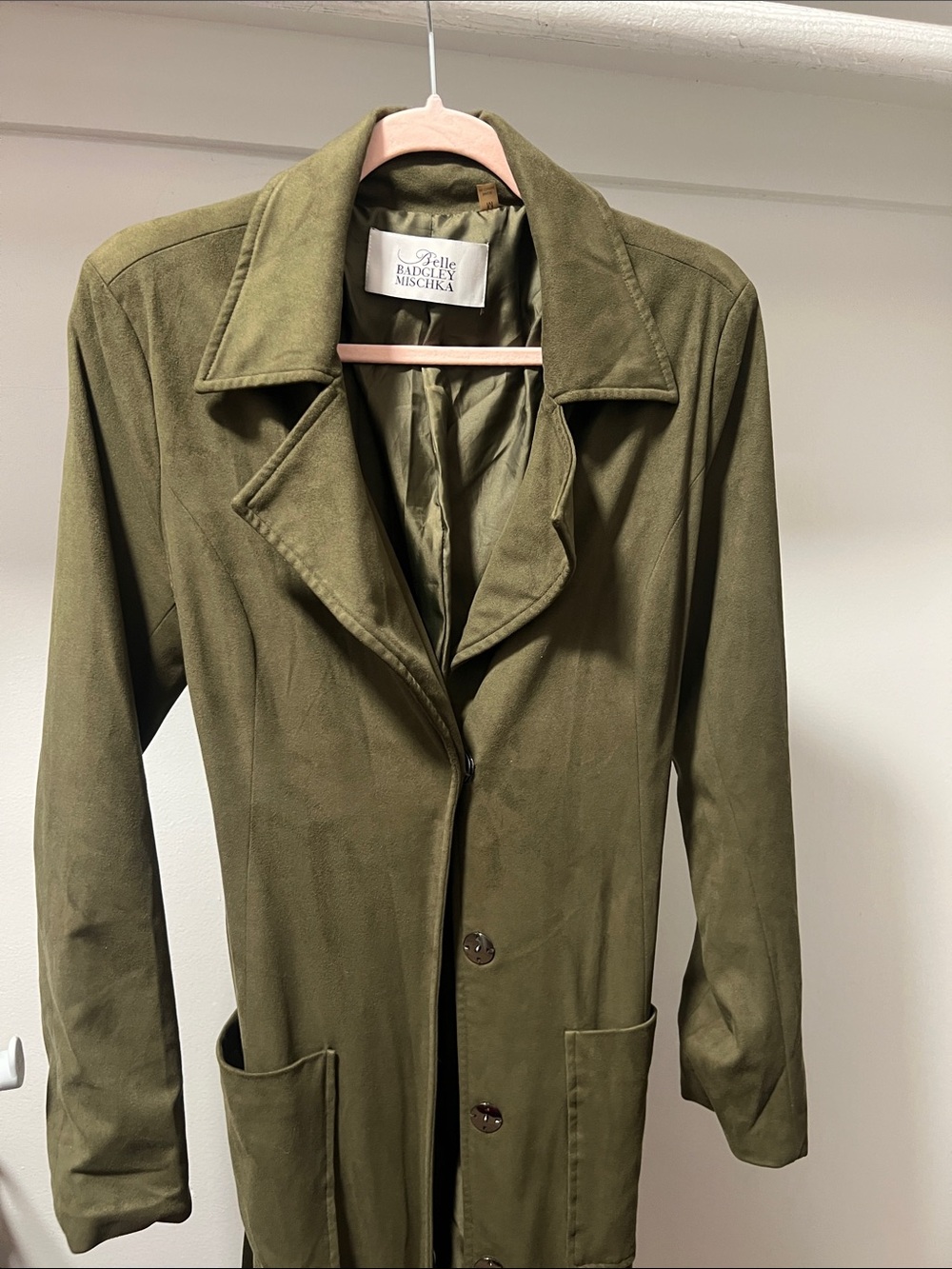 Badgley Mischka Olive Trench Coat